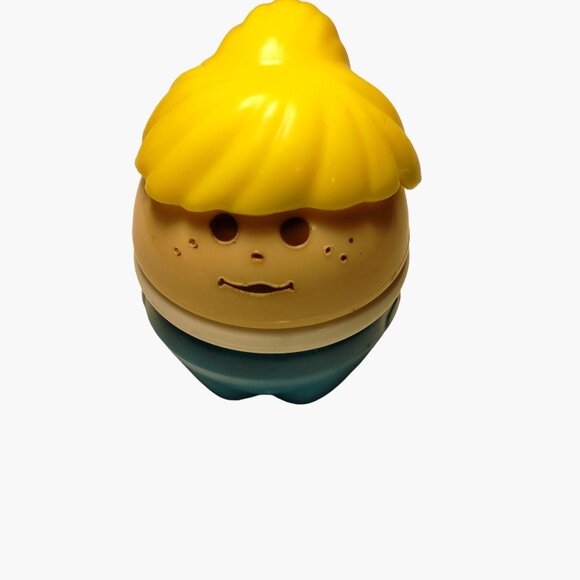 Little Tikes Toddle Tots Girl Blonde Hair Ponytail Blue TOT Round Hole Vintage - Picture 6 of 8